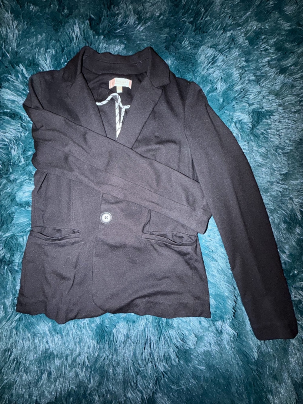 Philosophy Classic Black Women's Knit Blazer Jacket
